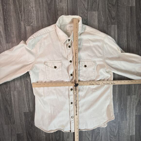 BILLY REID 100% Organic Cotton Cream/Off-White Shirt-Style Jacket Slim Fit L - Picture 7 of 7